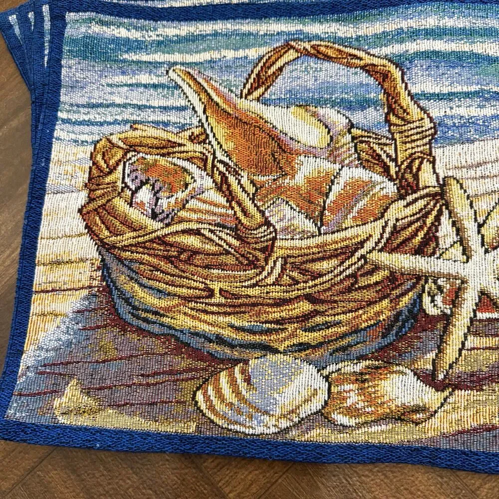 Nantucket Home Set of 4 Tapestry Coastal Shells Starfish Placemats